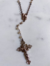 Load image into Gallery viewer, Pearl & Rose Quartz Rosary Necklaces
