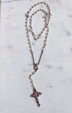 Load image into Gallery viewer, Pearl & Rose Quartz Rosary Necklaces