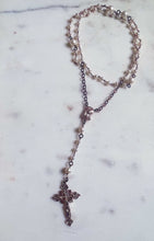 Load image into Gallery viewer, Pearl &amp; Rose Quartz Rosary Necklaces
