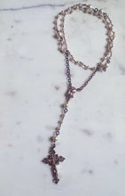 Load image into Gallery viewer, Pearl & Rose Quartz Rosary Necklaces