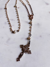 Load image into Gallery viewer, Pearl & Rose Quartz Rosary Necklaces