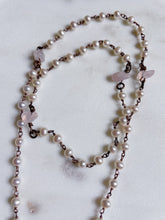 Load image into Gallery viewer, Pearl & Rose Quartz Rosary Necklaces