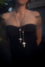 Load image into Gallery viewer, Pearl & Rose Quartz Rosary Necklaces