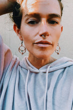 Load image into Gallery viewer, Mini Aqua Moon Hoops