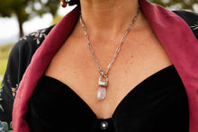 Load image into Gallery viewer, Cross My Heart Kunzite Necklace